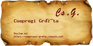Csepregi Gréta névjegykártya